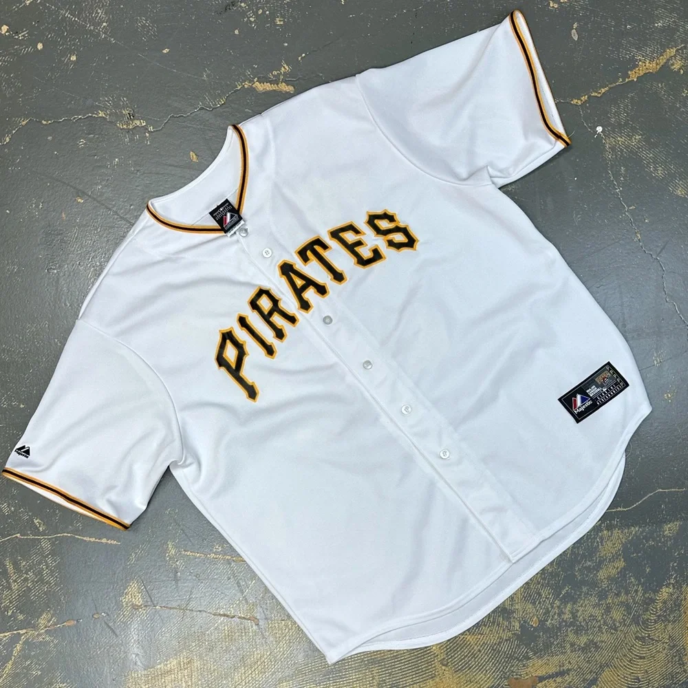 Majestic Gregory Polanco 25 Pittsburgh Pirates Jersey Stitched XXL MLB Baseball - Picture 1 of 8